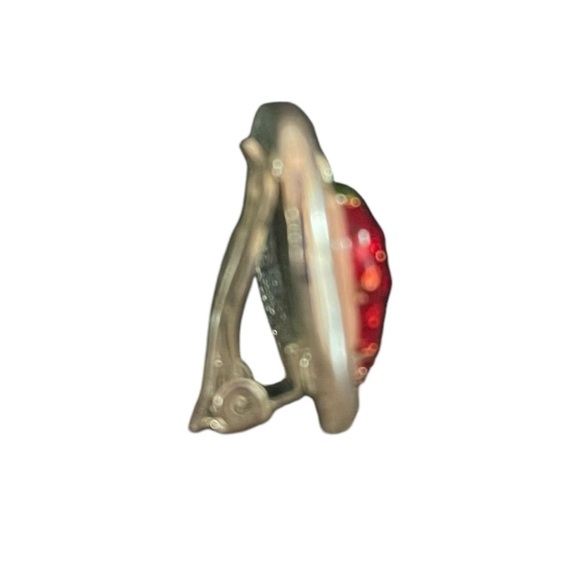 Strawberry Square Clip on Earrings Novelty Fashion 1”x1” Pink Red - Picture 7 of 8